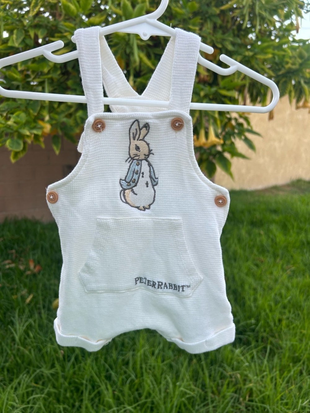 Peter Rabbit Cream Baby Romper Overalls